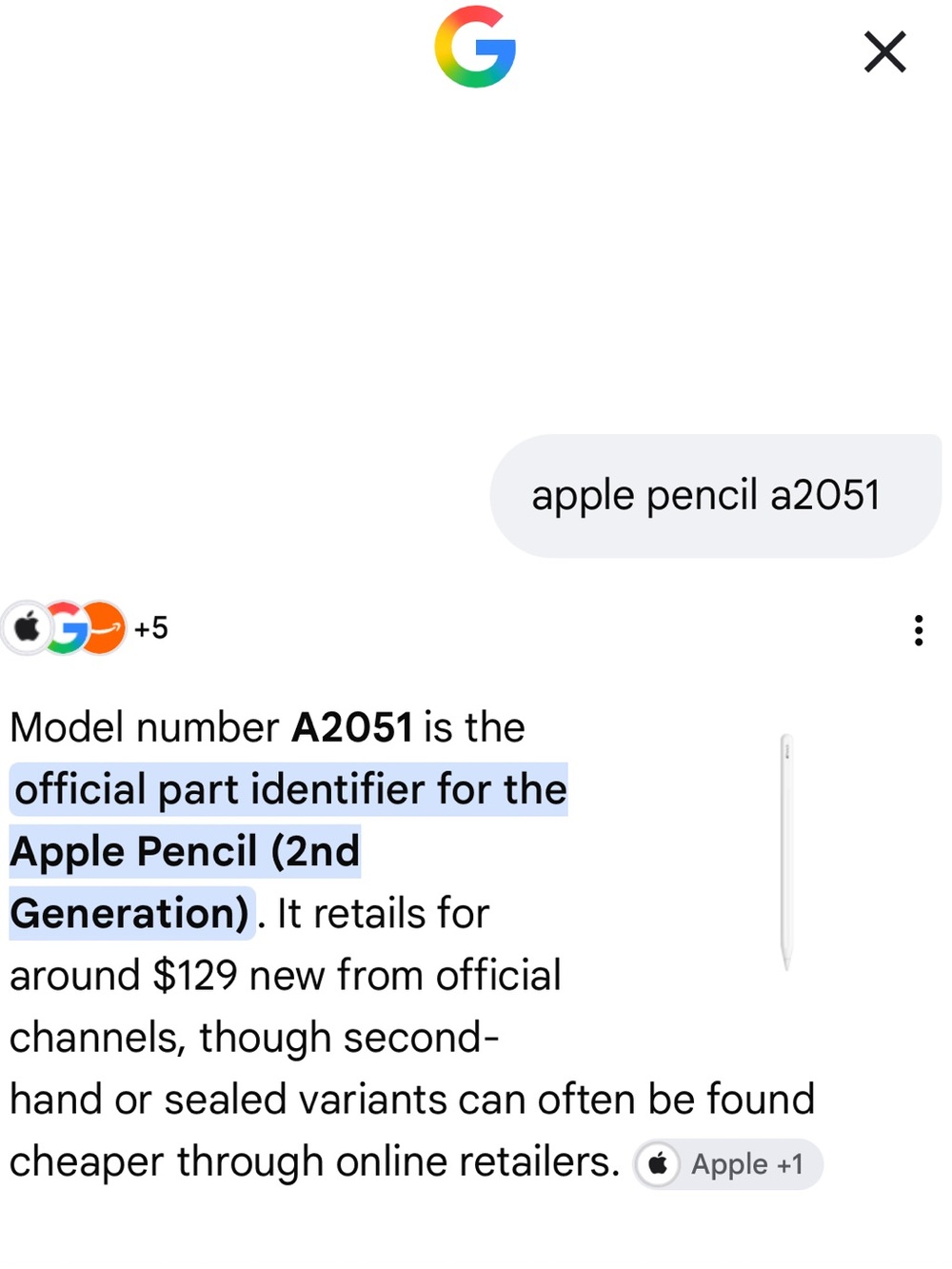 💖SPOTLIGHT💖Apple Pencil Model A2051 2nd Generation (Without Box) - Picture 4 of 5